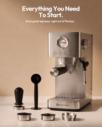 Slim Espresso Machine with Milk Frother
