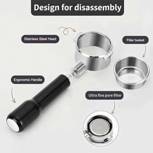 51mm Bottomless Portafilter Compatible for Delonghi ECP3420