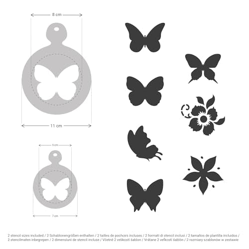 Coffee Stencils and Cookies Decoration 14Pcs 2.8”x2.8” and 4.3”x4.3” (14 Count)
