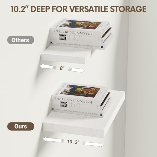 10x10 Inches Floating Shelves Wall Mounted Set of 2 (2 Count)
