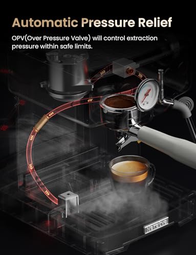 Stainless Steel Espresso Machine with Visible Pressure Guage