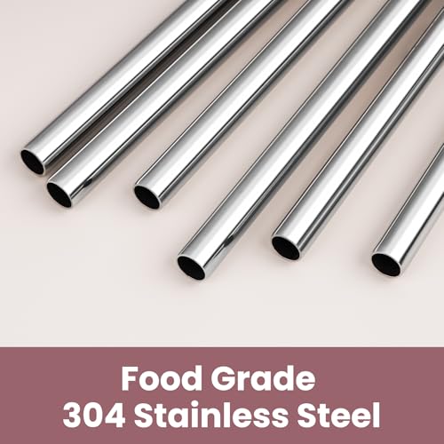 6 Pack Metal Straws with Silicone Tip Fit for Stanley 14 (6 Count)