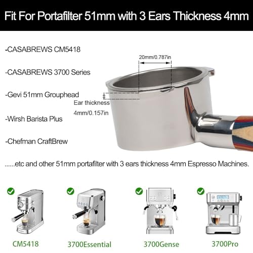 51mm Bottomless Portafilter 3 Ears for CASABREWS CM5418