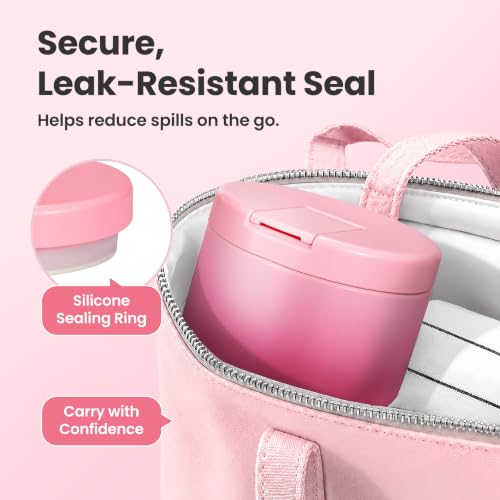 12oz Insulated Vacuum Food Jar with Buckle Lid Wide Mouth Soup Thermo for Hot Food Kids Leakproof Stainless Steel Lunch Container