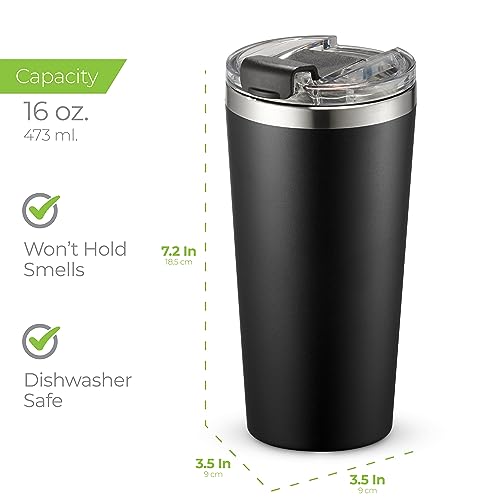 16 oz Insulated Coffee Tumbler with Leakproof Lid