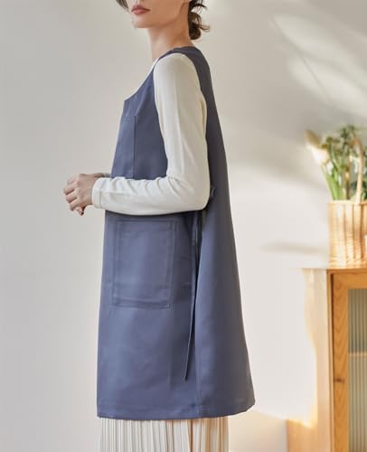 Unisex Cobbler Apron with 3 Deep Pockets Smock Vest Apron