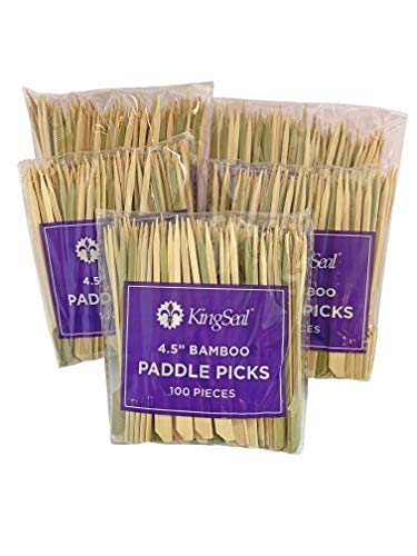 500 Count KingSeal Natural Green Bamboo Wood Paddle Picks