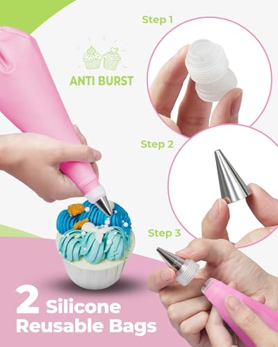 90 Piping Bags and Tips Set Frosting Piping Kit for Beginners & Pros (90 Count)