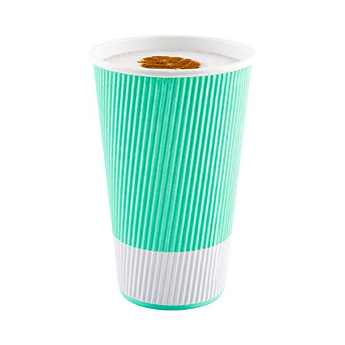 16 Ounce Paper Cups Pack of 25 Ripple Wall Disposable Cups (25 Count)