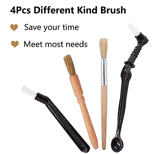 8 Pieces Coffee Brush Set Professional Espresso Brush Kit Include Wooden Coffee Grinder Machine Cleaning Brush and Nylon Espresso Brush for Coffee Machine Group Head