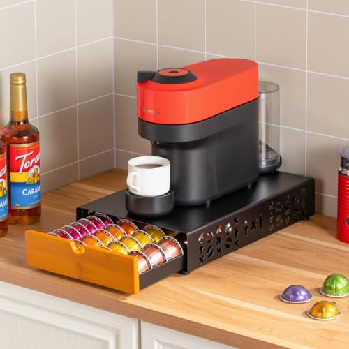for Vertuo Pod Holder Coffee Pod Storage for Nespresso Pod Black Metal Fits All Size Vertuo Pods