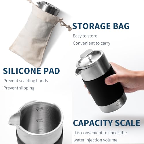 Mini French Press Coffee Maker 12oz Insulated French Press with Pouch
