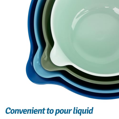 4 Pack Nesting Mixing Bowl with Pour Spout and Handle