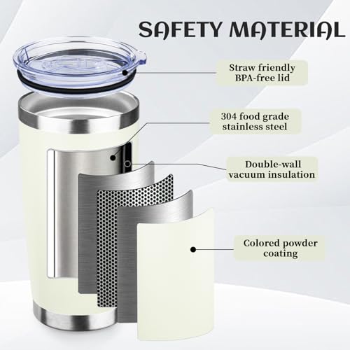 DIW 20oz Insulated Tumbler Travel Coffee Mug with Lid Straw