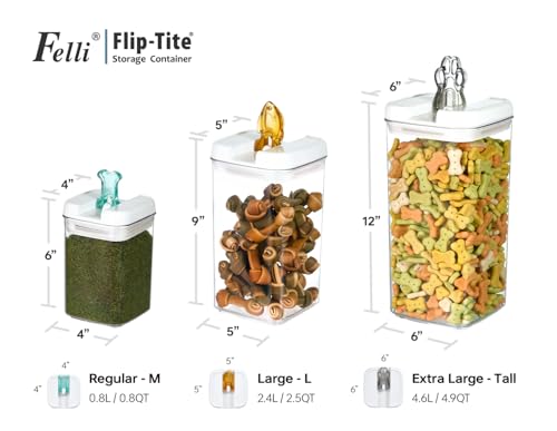 Flip Tite Pet Food Container with Airtight Lids (3 Count)