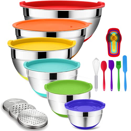 20PCS Stainless Steel Mixing Bowls with Airtight Lids Set