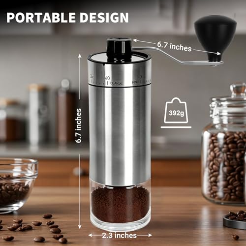 Mini Manual Coffee Grinder With 40 Adjustable Settings