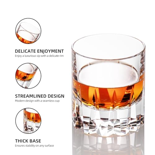 Crystal Whiskey Glasses Set of 2 Handcrafted Old Fashioned Glasses (2 Count)