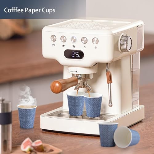 1000 Pack Paper Cups 8 oz Bulk Disposable Coffee Cups Navy Floral (1000 Count)