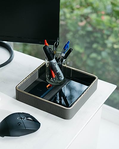Gray Nightstand Bedside Organizer Tray
