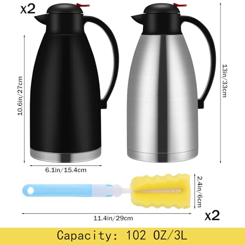 2 Pcs 102 oz Stainless Steel Thermal Coffee Carafe (2 Count)
