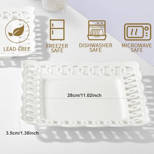 Ceramic Square Dinner Plates (4 Count)