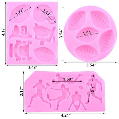 Football Fondant Mold Sports Theme Silicone Molds Set Of 3