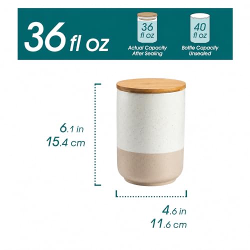 Sabine Ceramic Canister with Airtight Wood Lid