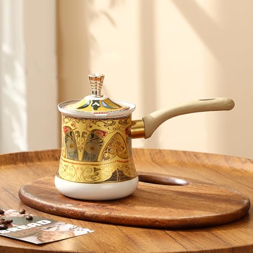 Retro Turkish Arabic Coffee Pot with Wooden Handle