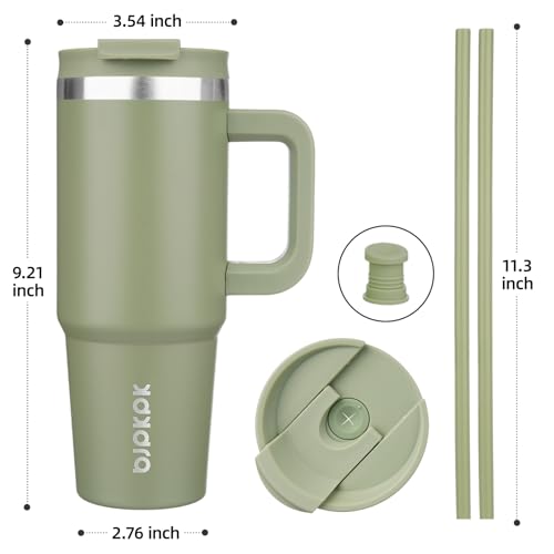 30 oz Insulated Tumbler with Handle & Straw
