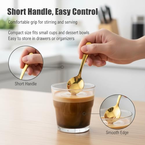 6PCS Mini Gold Spoons