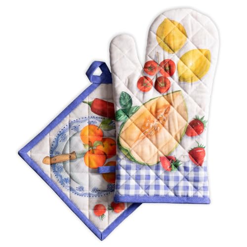 100% Cotton Oven Mitt & Pot Holder Set (2 Count)
