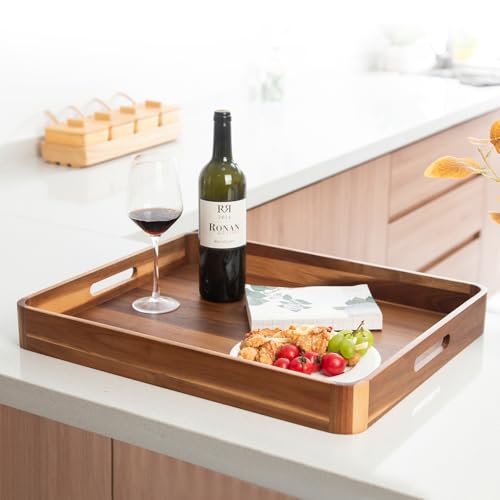 Large Ottoman Tray Wooden Serving Tray with Handles