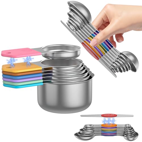 Magnetic Measuring Cups and Spoons Set (15 Count)