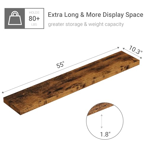 Deep Floating Shelves 55x10” Set of 1