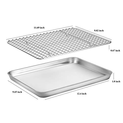 Baking Sheet with Cooling Rack Set [2 Sheets + 2 Racks]