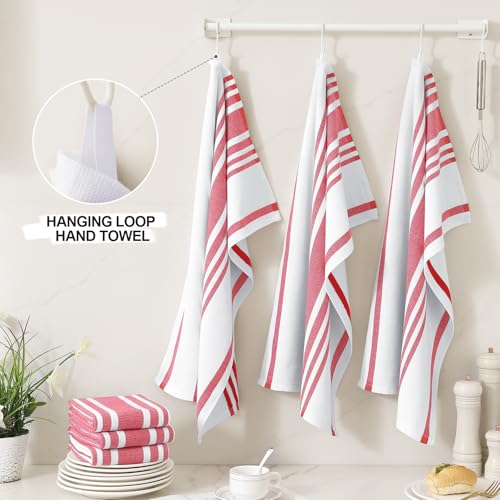 Premium Cotton Stripe Kitchen Towels 8 Pack (8 Count)