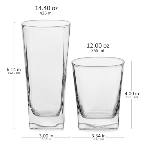 City Tumbler and Rocks Glass Set (16 Count)