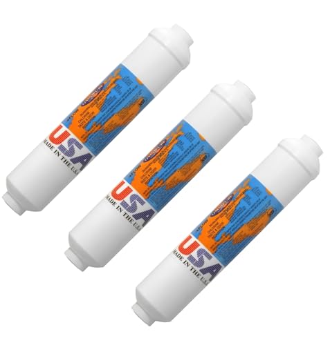 Omnipure - (K2548-KK) - 10" x 2" Remineralization Filters - Calcite Inline Filter 3/8" OD Quick Connect (3 Pack)