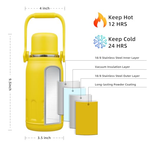 Stainless Steel Insulated Bottle with Handle & Strap