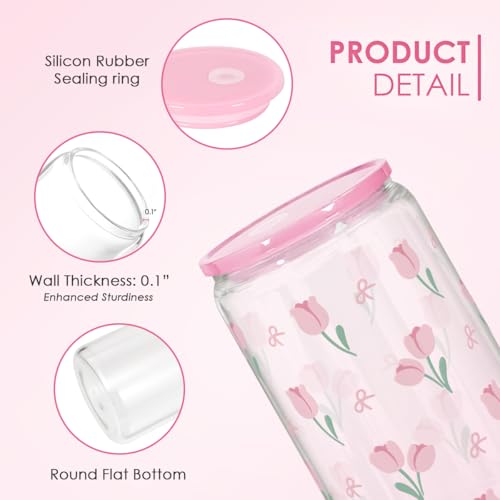 Floral Glass Can