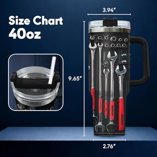 Mechanic Dad Engineer Tools 40 oz Tumbler with Handle