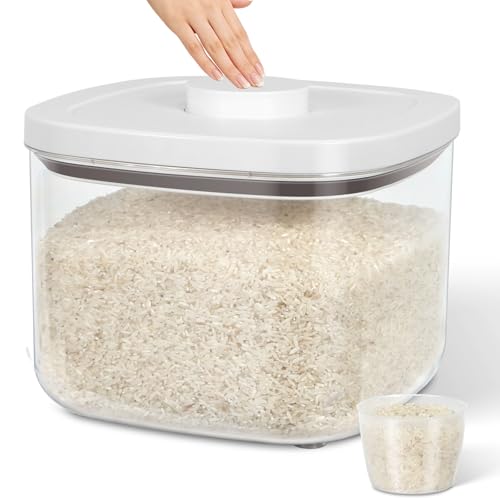 Large Airtight Food Container 5.28 Qt with Pop Up Lid & Measuring Cup