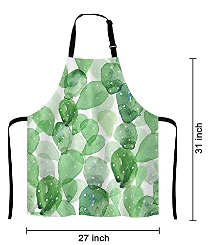 Cute Watercolor Cactus Adjustable Bib Apron
