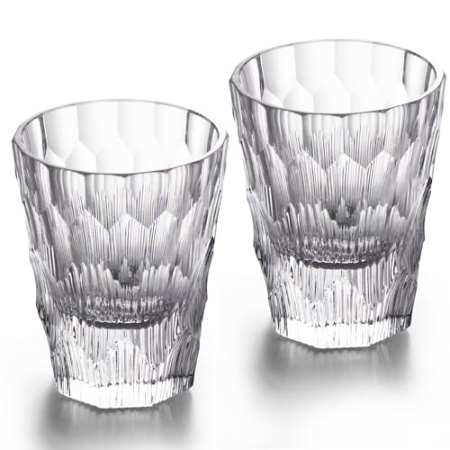 Crystal Whiskey Glasses Set of 2 Handcrafted Old Fashioned Glasses (2 Count)