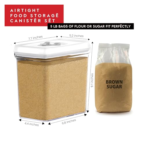 Large Airtight Food Storage Containers with White Lids (4 Count)