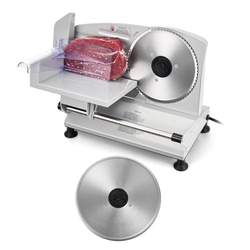 Meat Slicer 6.7" Electric Deli Slicer Machine with 2 SUS420 Blades