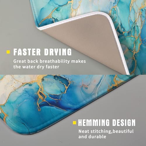 Marble Print Dish Drying Mat for Kitchen Counter
