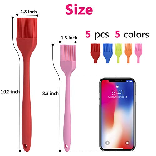 Silicone Basting Pastry Brush Set 5 Pack (5 Count)