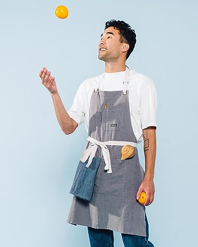 Linen Kitchen Apron for Cooking